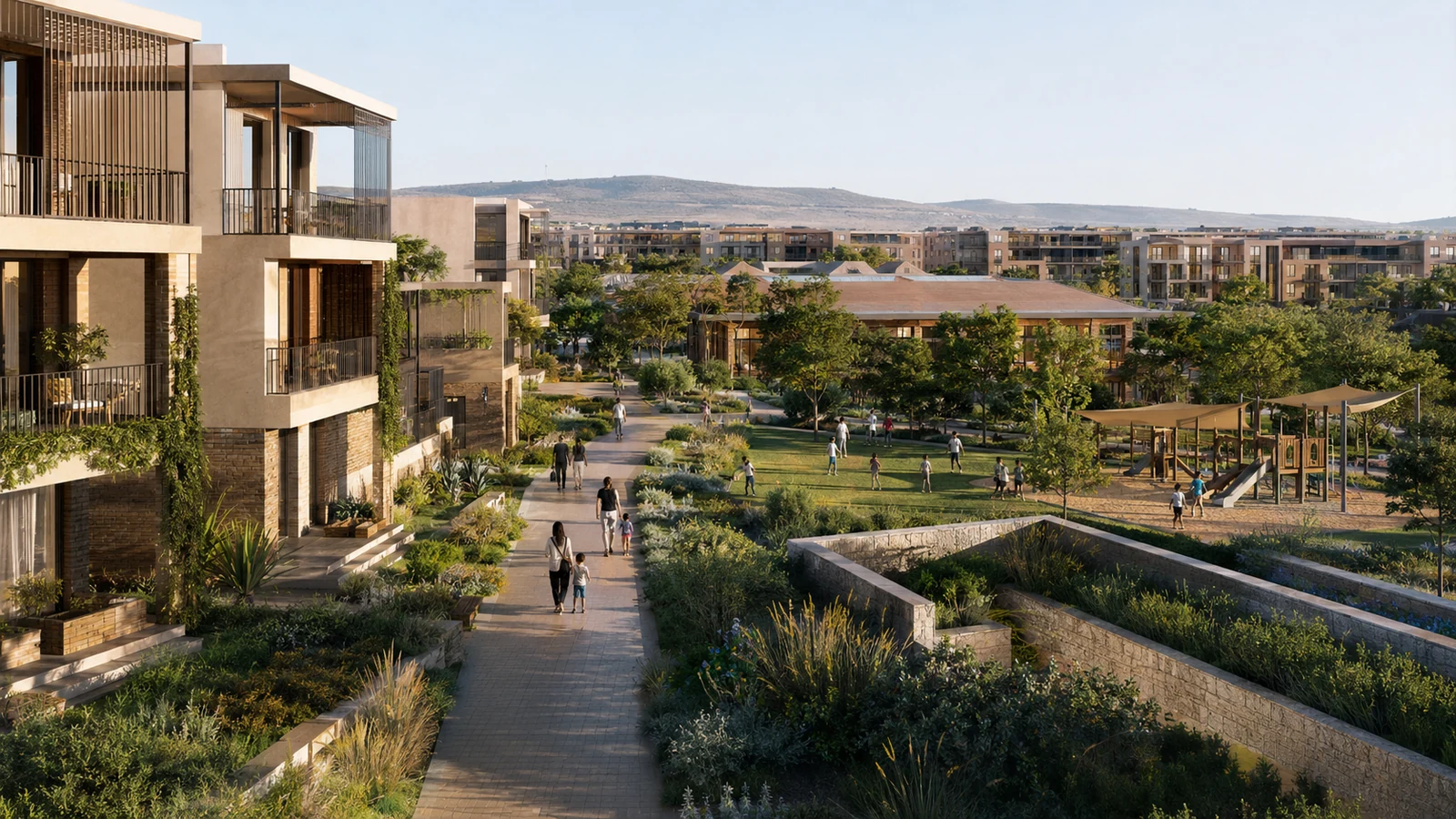 Illustrative walkable Masunga Metro residential neighbourhood